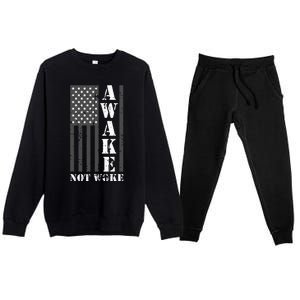 Awake Not Woke Premium Crewneck Sweatsuit Set