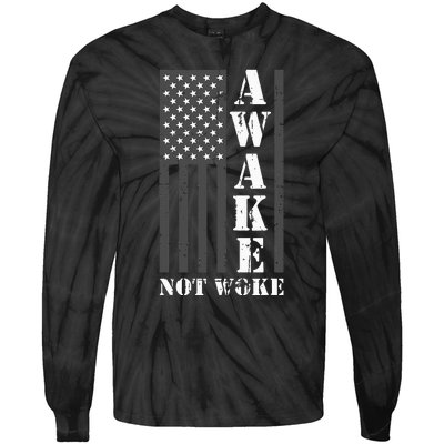 Awake Not Woke Tie-Dye Long Sleeve Shirt