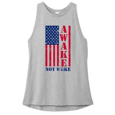 Awake Not Woke Ladies PosiCharge Tri-Blend Wicking Tank