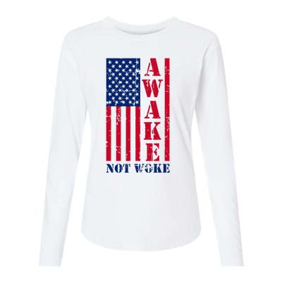 Awake Not Woke Womens Cotton Relaxed Long Sleeve T-Shirt