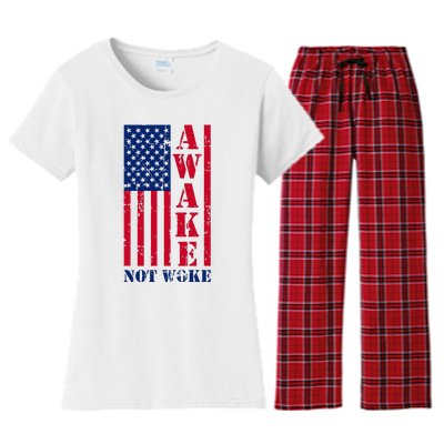 Awake Not Woke Women's Flannel Pajama Set