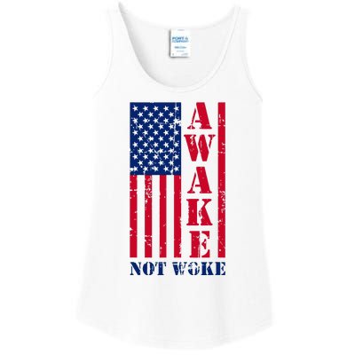 Awake Not Woke Ladies Essential Tank