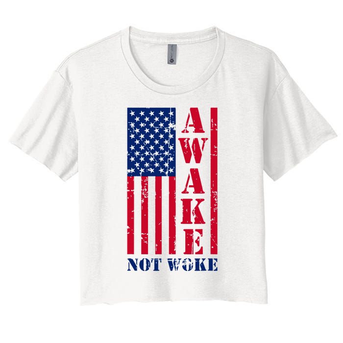 Awake Not Woke Women's Crop Top Tee