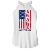 Awake Not Woke Women's Perfect Tri Rocker Tank