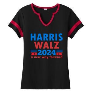 A New Way Forward Harris Walz 2024 Kamala Harris Tim Walz Gift Ladies Halftime Notch Neck Tee