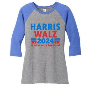 A New Way Forward Harris Walz 2024 Kamala Harris Tim Walz Gift Women's Tri-Blend 3/4-Sleeve Raglan Shirt