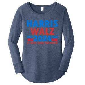 A New Way Forward Harris Walz 2024 Kamala Harris Tim Walz Gift Women's Perfect Tri Tunic Long Sleeve Shirt