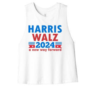 A New Way Forward Harris Walz 2024 Kamala Harris Tim Walz Gift Women's Racerback Cropped Tank