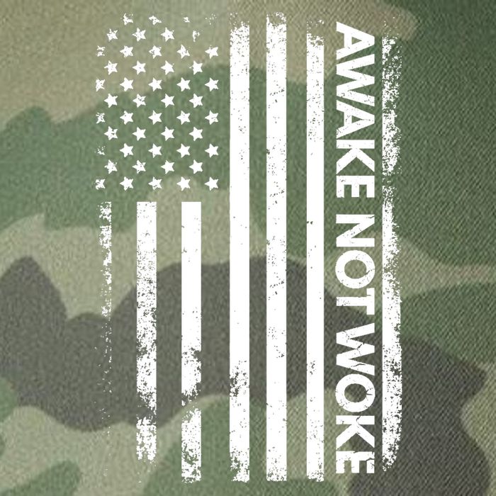 Awake Not Woke American Flag Free Speech Legacy Tie Dye Trucker Hat