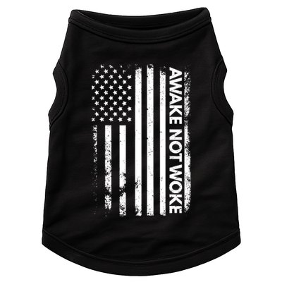Awake Not Woke American Flag Free Speech Doggie Tank