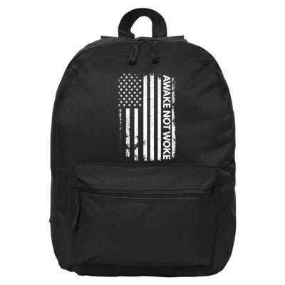 Awake Not Woke American Flag Free Speech 16 in Basic Backpack