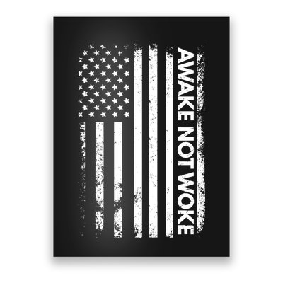 Awake Not Woke American Flag Free Speech Poster