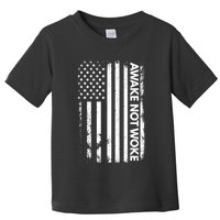 Awake Not Woke American Flag Free Speech Toddler T-Shirt