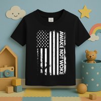Awake Not Woke American Flag Free Speech Toddler T-Shirt