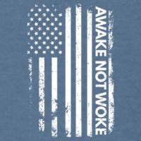 Awake Not Woke American Flag Free Speech Garment-Dyed Sweatshirt