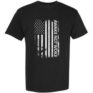 Awake Not Woke American Flag Free Speech Garment-Dyed Heavyweight T-Shirt