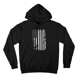 Awake Not Woke American Flag Free Speech Hoodie