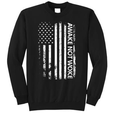 Awake Not Woke American Flag Free Speech Sweatshirt