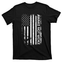 Awake Not Woke American Flag Free Speech T-Shirt