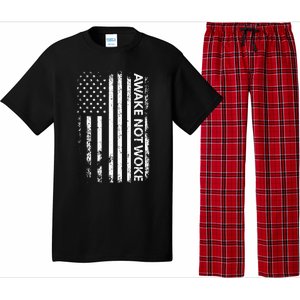 Awake Not Woke American Flag Free Speech Pajama Set