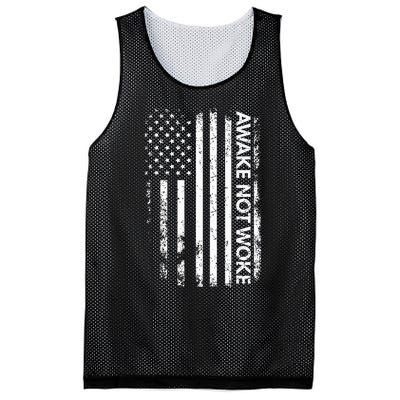 Awake Not Woke American Flag Free Speech Mesh Reversible Basketball Jersey Tank