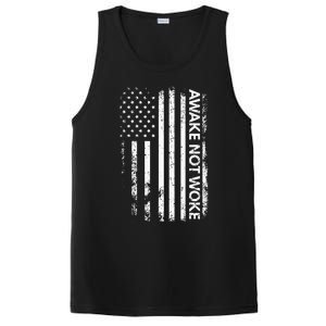 Awake Not Woke American Flag Free Speech PosiCharge Competitor Tank