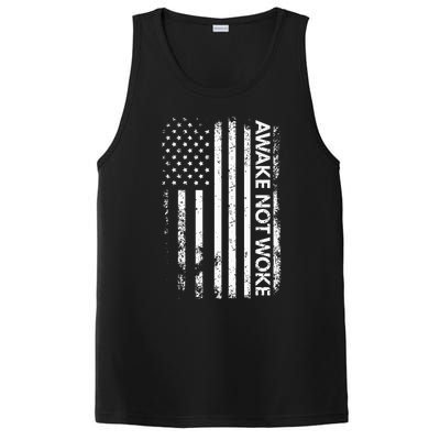 Awake Not Woke American Flag Free Speech PosiCharge Competitor Tank