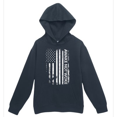 Awake Not Woke American Flag Free Speech Urban Pullover Hoodie