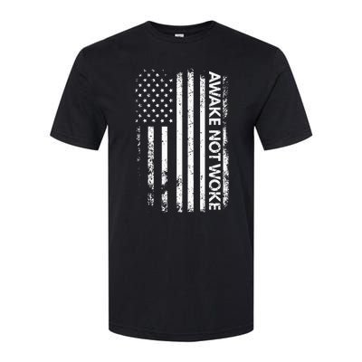 Awake Not Woke American Flag Free Speech Softstyle CVC T-Shirt