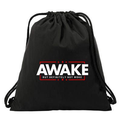 Awake Not Woke Political Censorship Drawstring Bag