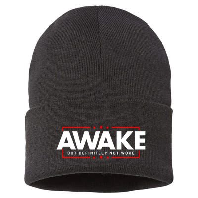 Awake Not Woke Political Censorship Sustainable Knit Beanie