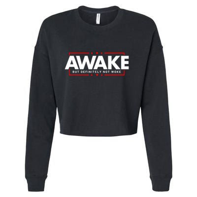 Awake Not Woke Political Censorship Cropped Pullover Crew