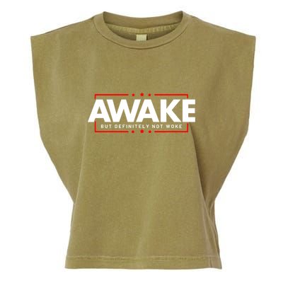 Awake Not Woke Political Censorship Garment-Dyed Women's Muscle Tee