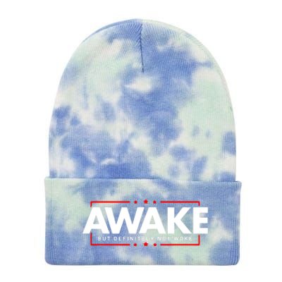 Awake Not Woke Political Censorship Tie Dye 12in Knit Beanie