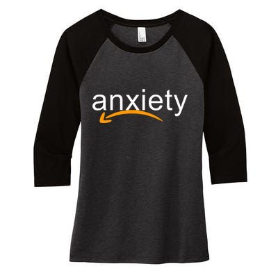 Anxiety Women's Tri-Blend 3/4-Sleeve Raglan Shirt