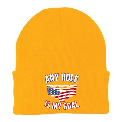 Any Goal Is A Hole USA Beer Bong Party Knit Cap Winter Beanie