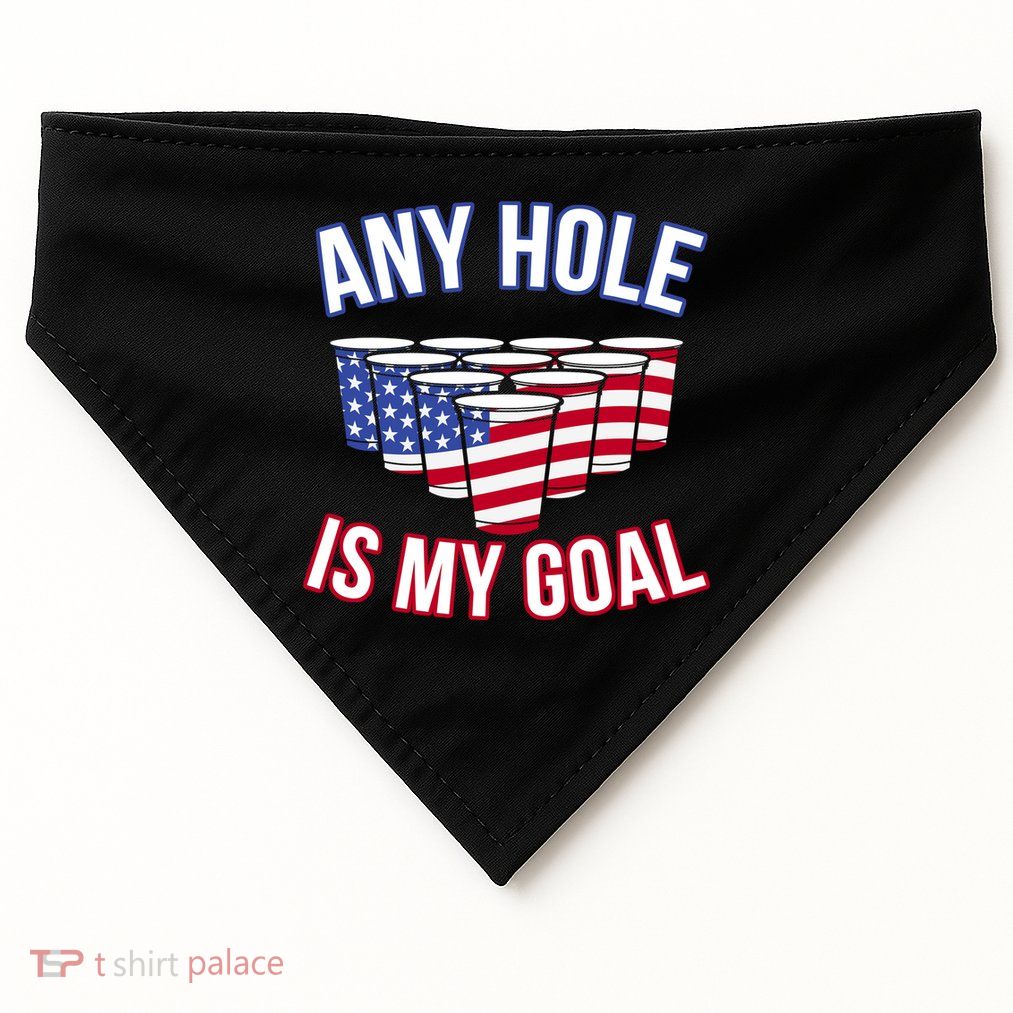 Any Goal Is A Hole USA Beer Bong Party USA-Made Doggie Bandana