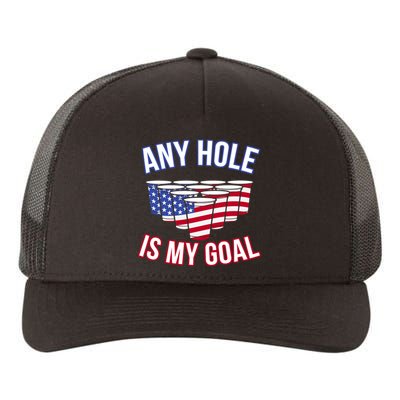 Any Goal Is A Hole USA Beer Bong Party Yupoong Adult 5-Panel Trucker Hat