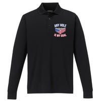 Any Goal Is A Hole USA Beer Bong Party Performance Long Sleeve Polo