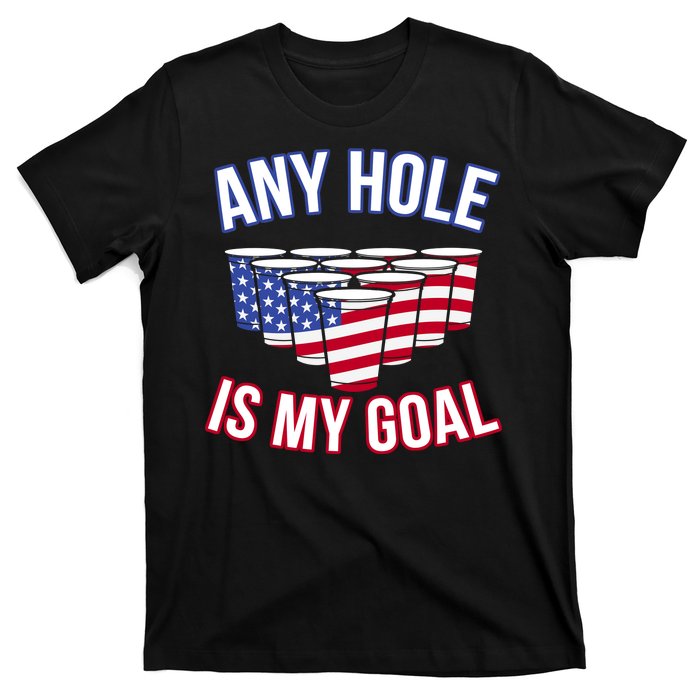 Any Goal Is A Hole USA Beer Bong Party T-Shirt