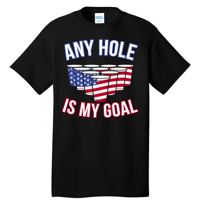 Any Goal Is A Hole USA Beer Bong Party Tall T-Shirt