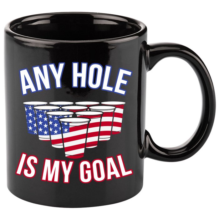 Any Goal Is A Hole USA Beer Bong Party 11oz C Handle Ceramic Mug