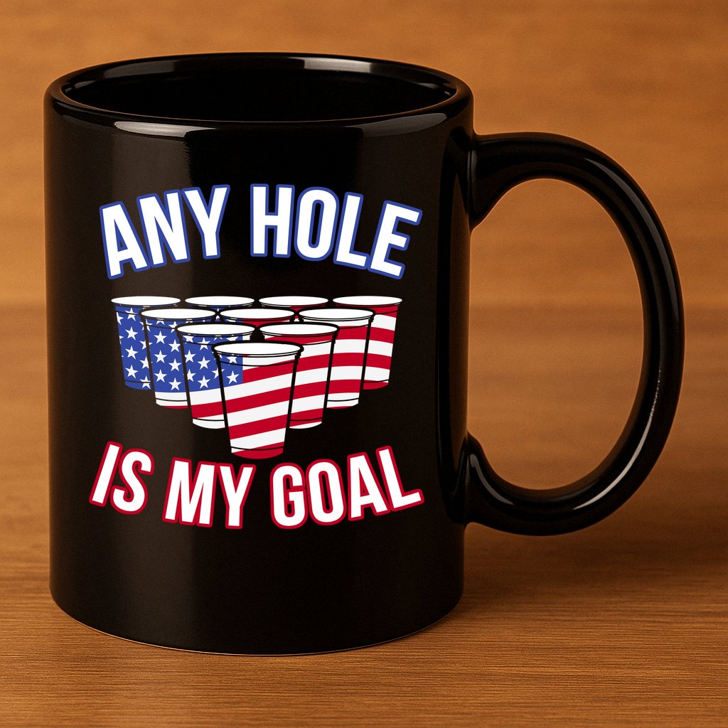 Any Goal Is A Hole USA Beer Bong Party 11oz C Handle Ceramic Mug