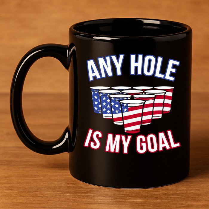 Any Goal Is A Hole USA Beer Bong Party 11oz C Handle Ceramic Mug