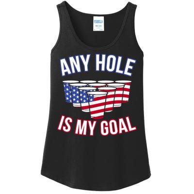 Any Goal Is A Hole USA Beer Bong Party Ladies Essential Tank