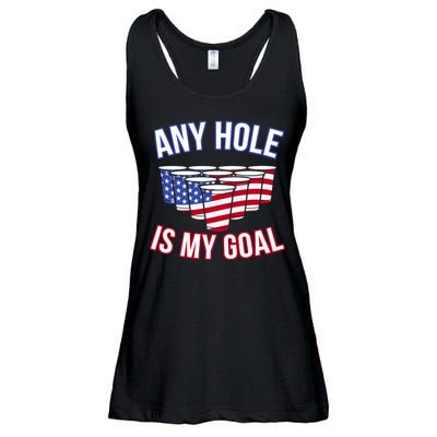 Any Goal Is A Hole USA Beer Bong Party Ladies Essential Flowy Tank