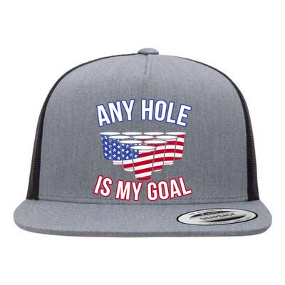 Any Goal Is A Hole USA Beer Bong Party Flat Bill Trucker Hat