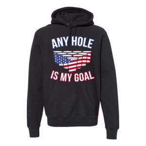 Any Goal Is A Hole USA Beer Bong Party Premium Hoodie