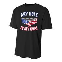 Any Goal Is A Hole USA Beer Bong Party Youth Performance Sprint T-Shirt