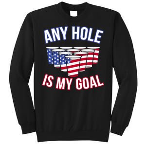 Any Goal Is A Hole USA Beer Bong Party Tall Sweatshirt